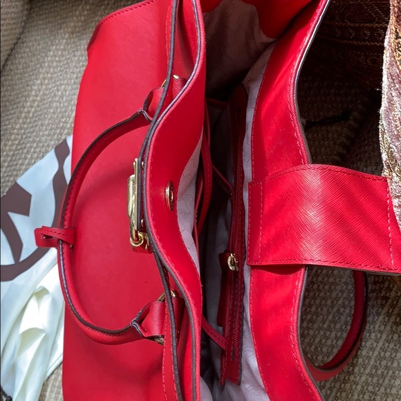 Unused! Red Michael Kors purse w/ storage bag - Picture 2 of 5
